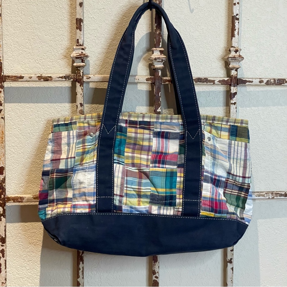 J Crew Vintage Madra Plaid tote medium